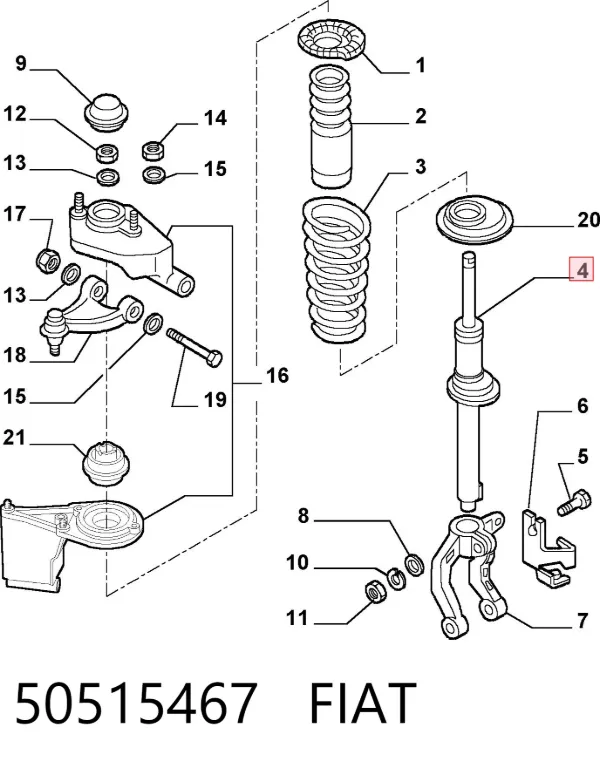 Амортизатор передній 50515467 Fiat/Alfa/Lancia