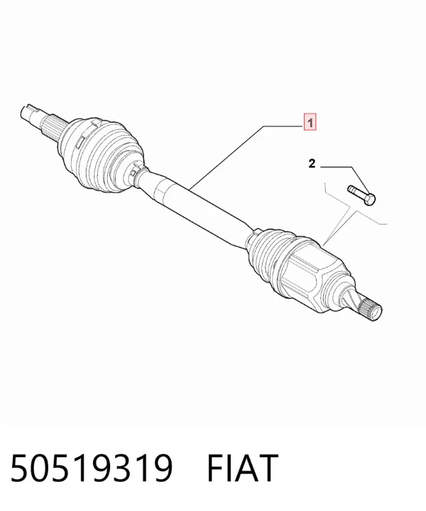 Ліва піввісь 50519319 Fiat/Alfa/Lancia