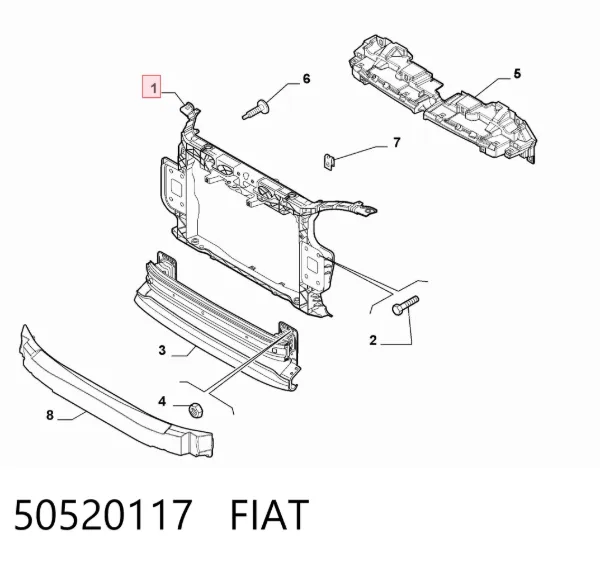 Рамка радіатора 50520117 Fiat/Alfa/Lancia