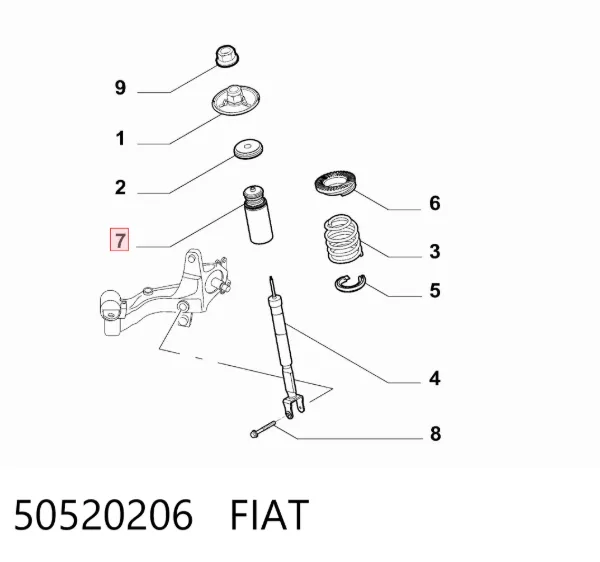 Пильник амортизатора заднього 50520206 Fiat/Alfa/Lancia