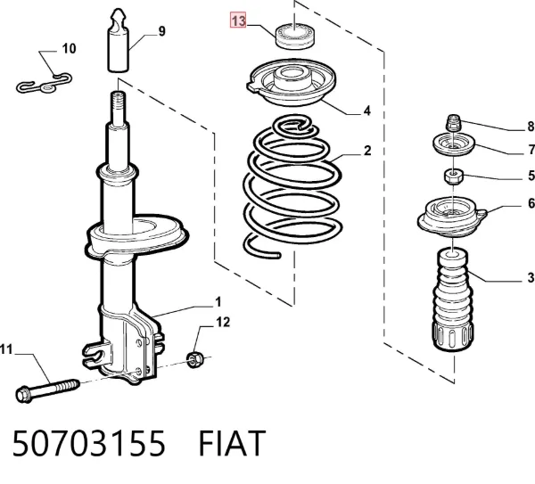 Опора амортизатора переднього 50703155 Fiat/Alfa/Lancia