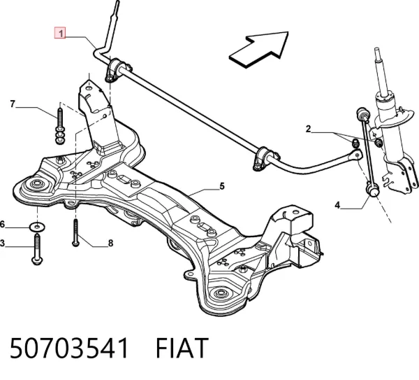 Передній стабілізатор 50703541 Fiat/Alfa/Lancia