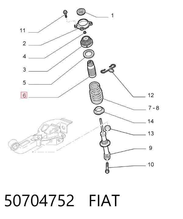 Відбійник заднього амортизатора 50704752 Fiat/Alfa/Lancia