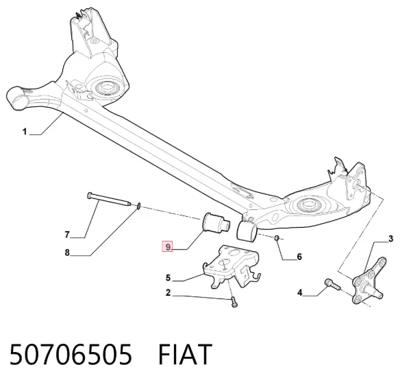 Сайлентблок задньої балки 50706505 Fiat/Alfa/Lancia
