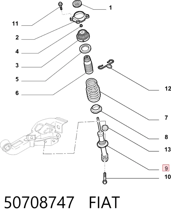 Амортизатор задній 50708747 Fiat/Alfa/Lancia