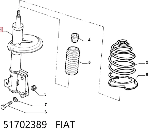 Амортизатор задній 51702389 Fiat/Alfa/Lancia