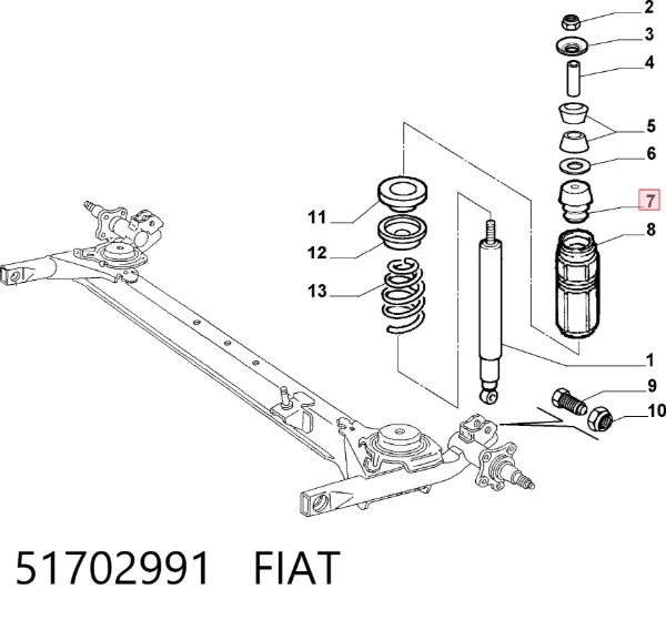 Відбійник заднього моста 51702991 Fiat/Alfa/Lancia