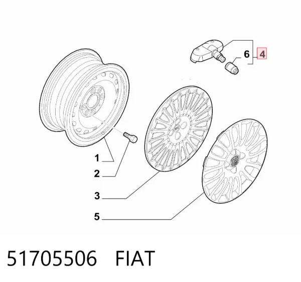 Датчик тиску в шинах 51705506 Fiat/Alfa/Lancia