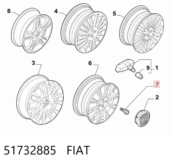 Колісний болт 51732885 Fiat/Alfa/Lancia