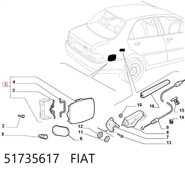 Лючок бензобака 51735617 Fiat/Alfa/Lancia