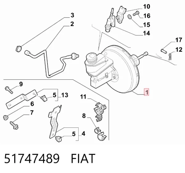 Підсилювач гальм 51747489 Fiat/Alfa/Lancia