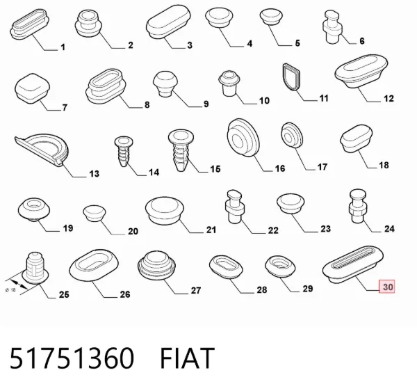 Заглушка днища кузова 51751360 Fiat/Alfa/Lancia