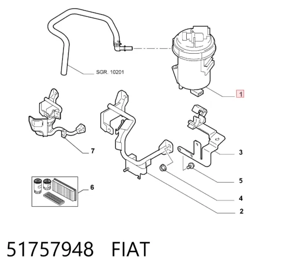 Корпус паливного фільтра 51757948 Fiat/Alfa/Lancia