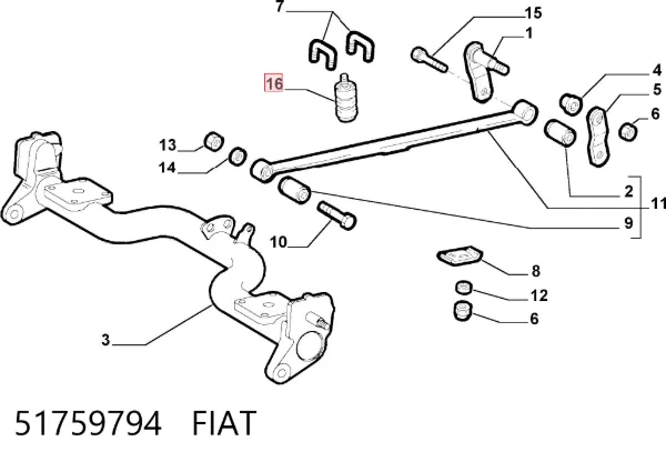 Відбійник задньої ресори 51759794 Fiat/Alfa/Lancia
