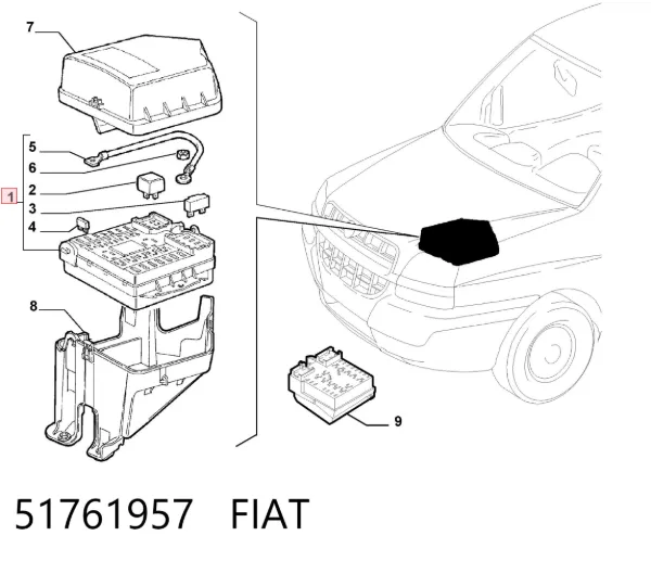 Блок запобіжників 51761957 Fiat/Alfa/Lancia