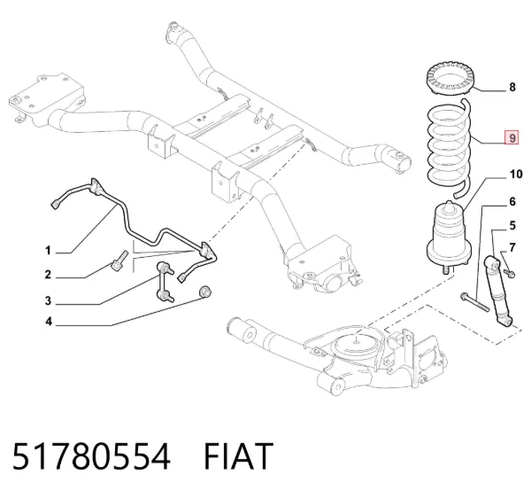 Задні пружини 51780554 Fiat/Alfa/Lancia