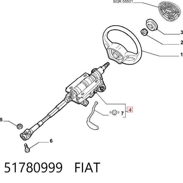 Рульова колонка Fiat Doblo I