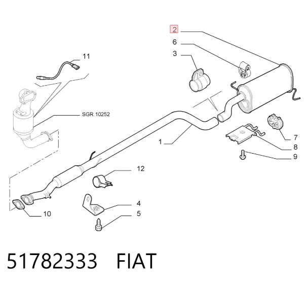 Глушник, задня частина 51782333 Fiat/Alfa/Lancia