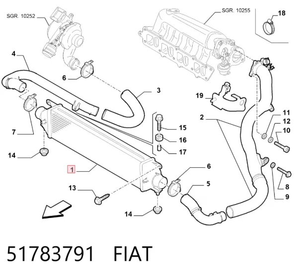 Інтеркулер 51783791 Fiat/Alfa/Lancia