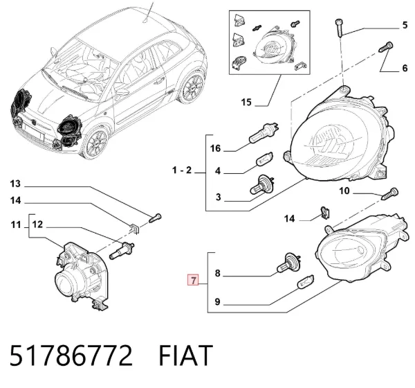 Фара ліва 51786772 Fiat/Alfa/Lancia