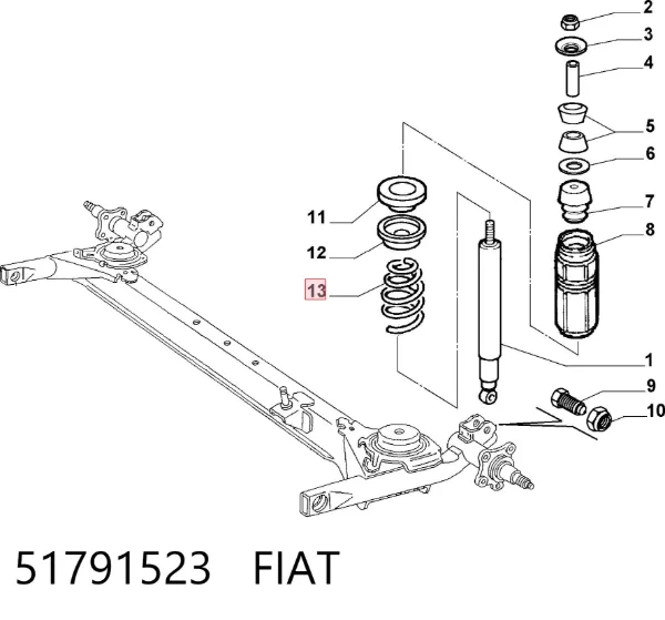 Задні пружини Fiat Albea 172
