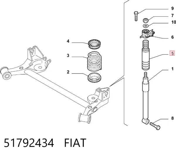 Відбійник заднього амортизатора 51792434 Fiat/Alfa/Lancia