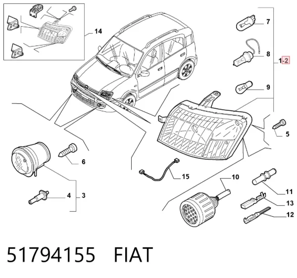 Фара ліва 51794155 Fiat/Alfa/Lancia