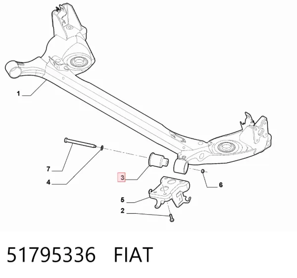 Сайлентблок задньої балки 51795336 Fiat/Alfa/Lancia