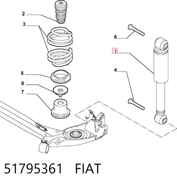 Амортизатор задній 51795361 Fiat/Alfa/Lancia