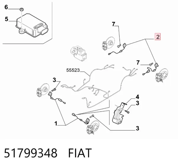 Датчик АБС (ABS) задній 51799348 Fiat/Alfa/Lancia