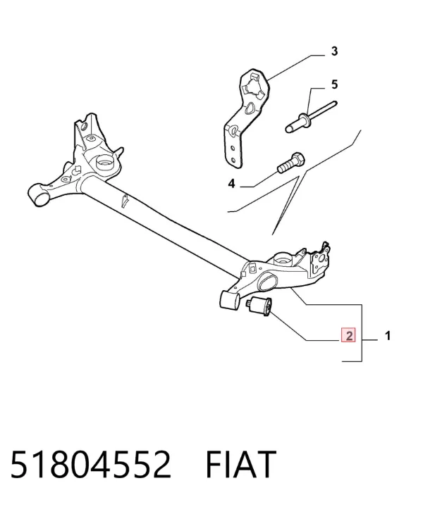 Сайлентблок задньої балки 51804552 Fiat/Alfa/Lancia