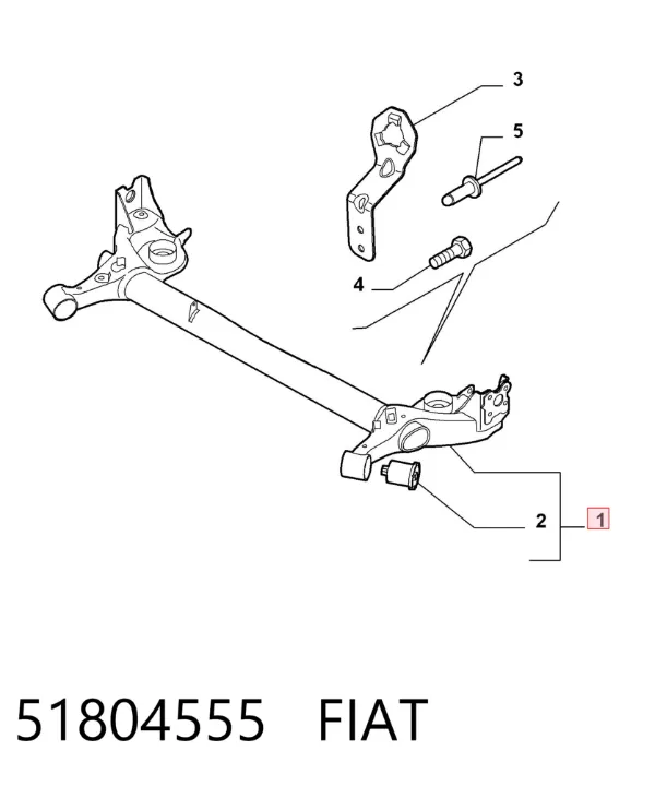 Балка задня 51804555 Fiat/Alfa/Lancia