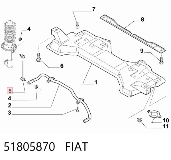 Стійка стабілізатора переднього 51805870 Fiat/Alfa/Lancia