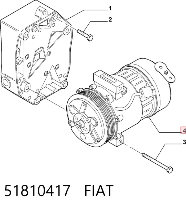 Компресор кондиціонера 51810417 Fiat/Alfa/Lancia