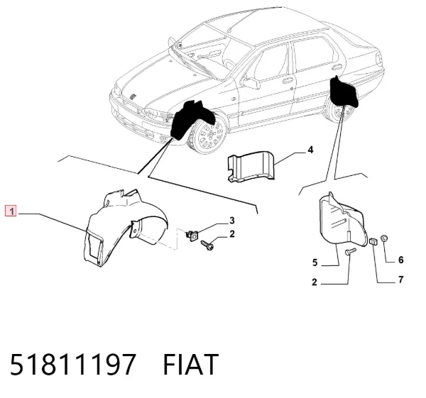 Підкрилок передній правий Fiat Albea 172