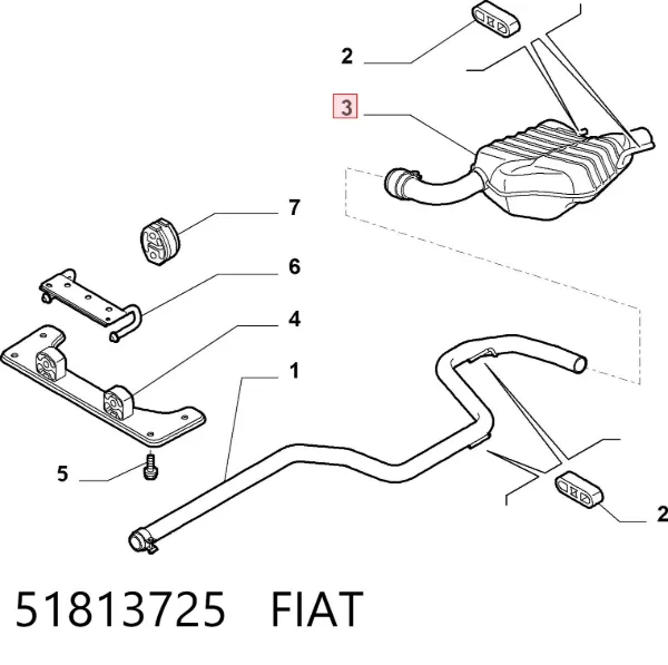 Глушник, задня частина 51813725 Fiat/Alfa/Lancia
