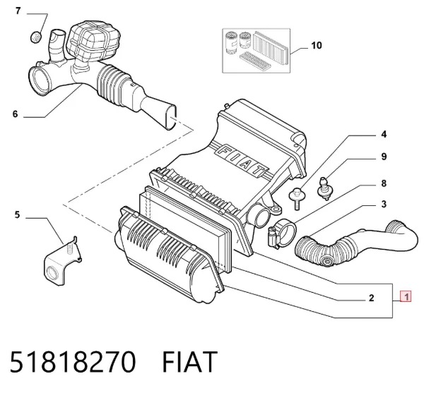 Корпус фільтра 51818270 Fiat/Alfa/Lancia