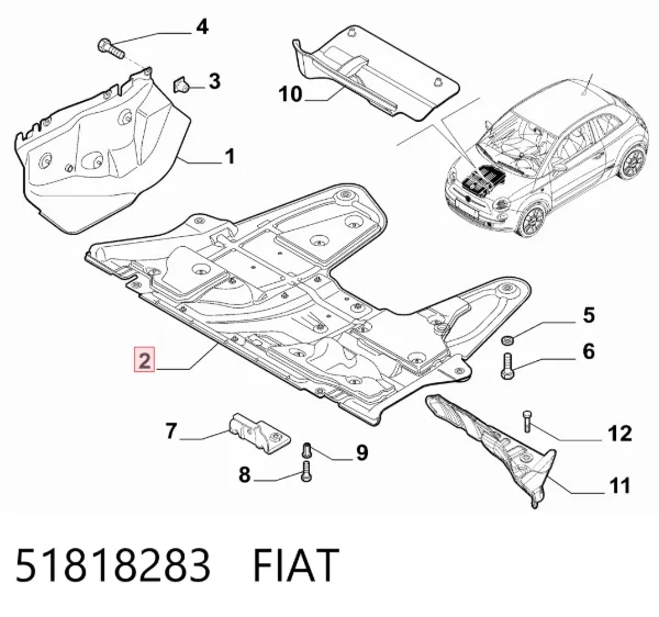 Захист двигуна 51818283 Fiat/Alfa/Lancia