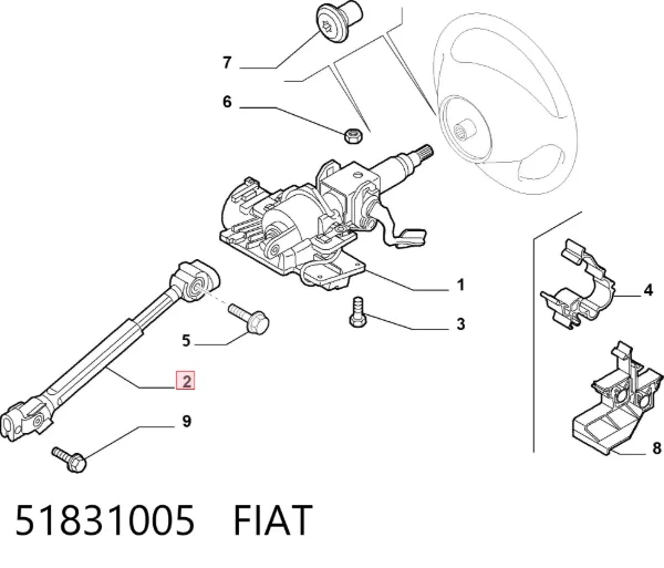 Рульова колонка 51831005 Fiat/Alfa/Lancia