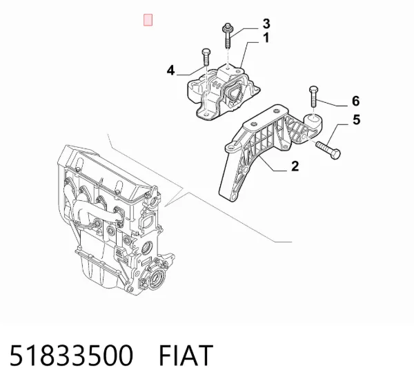 Подушка (опора) двигуна, ліва 51833500 Fiat/Alfa/Lancia