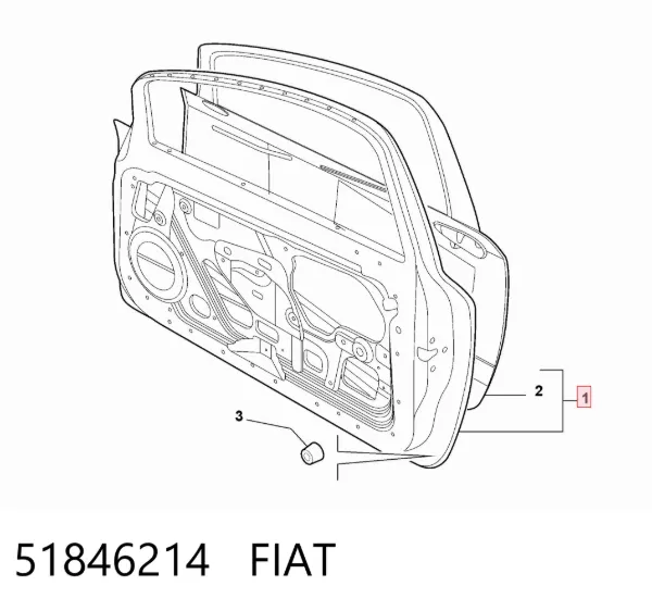 Двері праві передні 51846214 Fiat/Alfa/Lancia