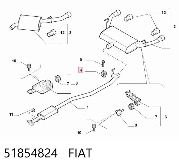 Подушка глушника 51854824 Fiat/Alfa/Lancia