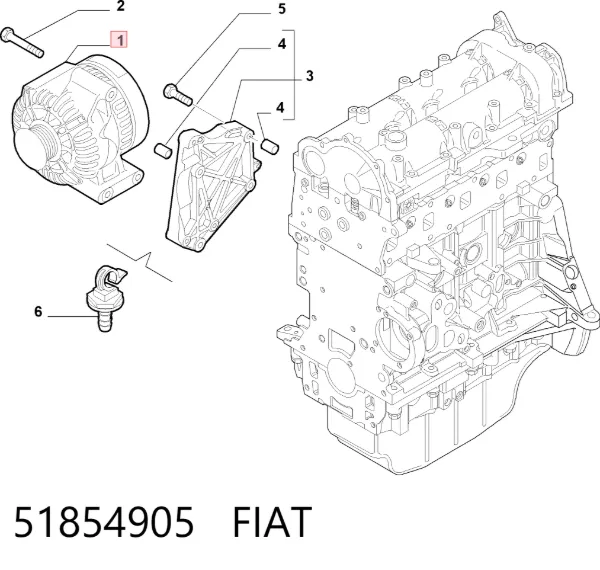 Генератор 51854905 Fiat/Alfa/Lancia