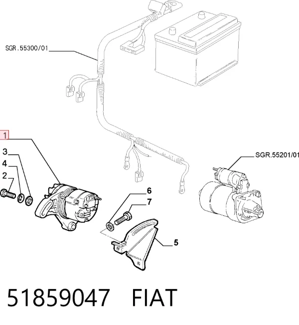 Генератор 51859047 Fiat/Alfa/Lancia