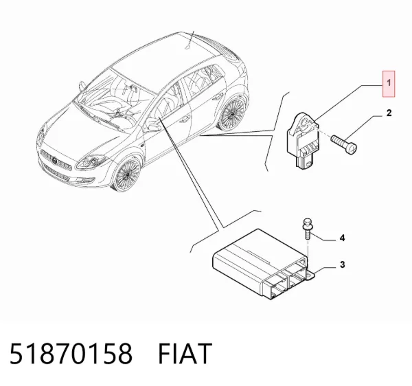Модуль-процесор керування подушки безпеки 51870158 Fiat/Alfa/Lancia