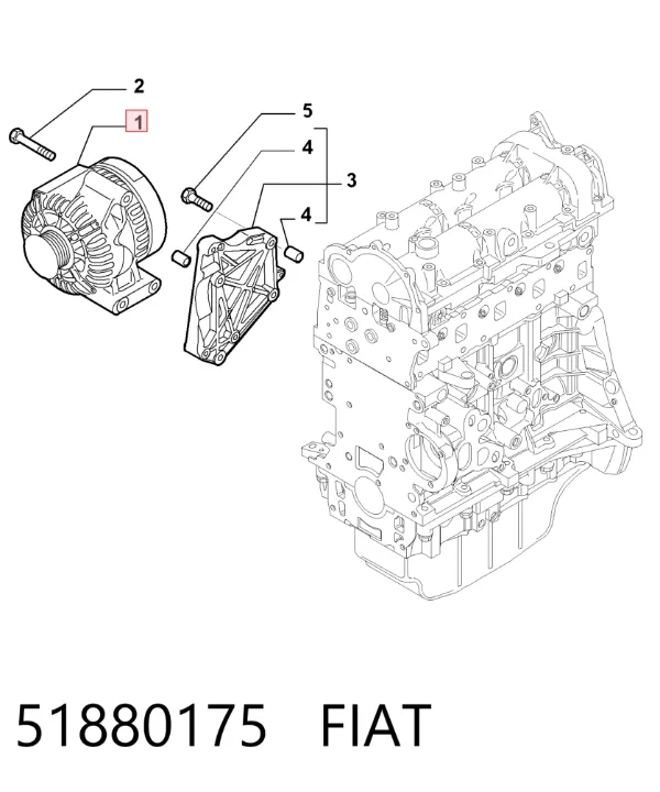 Генератор 51880175 Fiat/Alfa/Lancia