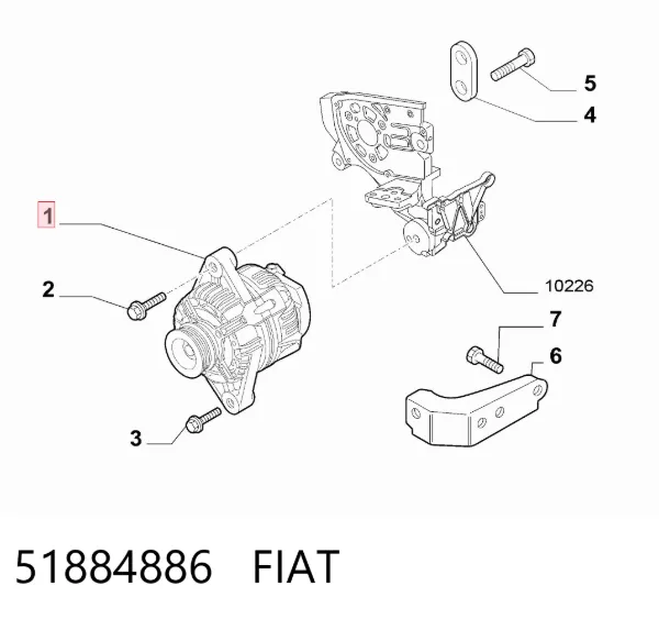 Генератор 51884886 Fiat/Alfa/Lancia