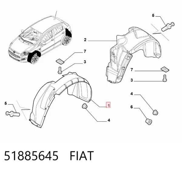 Підкрилок передній лівий 51885645 Fiat/Alfa/Lancia