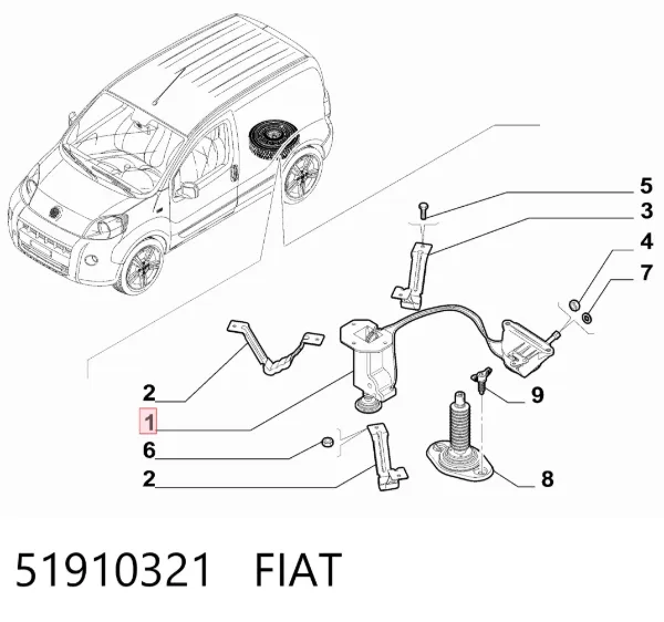 Кронштейн запасного колеса 51910321 Fiat/Alfa/Lancia