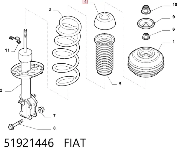 Буфер-відбійник амортизатора переднього 51921446 Fiat/Alfa/Lancia